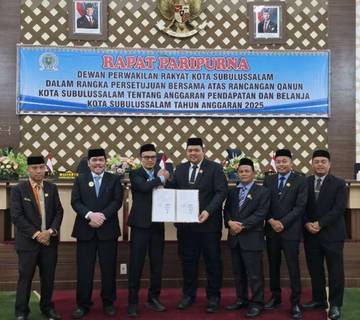APBK Subulussalam Tahun 2025 Rp 654 Miliar