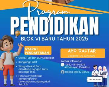 Beasiswa Pendidikan Dorong Prestasi Anak Desa