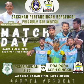 Prapora Aceh Singkil Siap Hadapi PSMS Medan U17