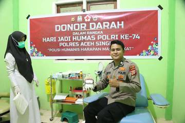 Humas dan ASN Polres Aceh Singkil Donor Darah