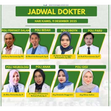 Ini Jadwal  Dokter Spesialis RSUD Besok 