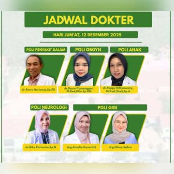 Ini Jadwal  Dokter Spesialis RSUD Hari ini