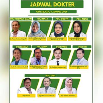 Jadwal Dokter Spesialis RSUD Aceh Singkil 6 Januari