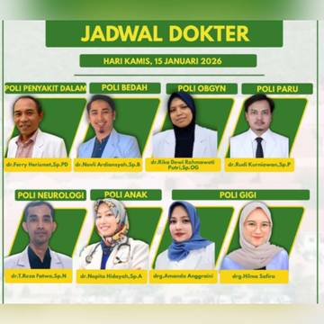 Jadwal  Dokter Spesialis RSUD Singkil 15 Januari