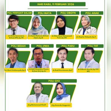 Jadwal Dokter Spesialis RSUD Aceh Singkil Rabu