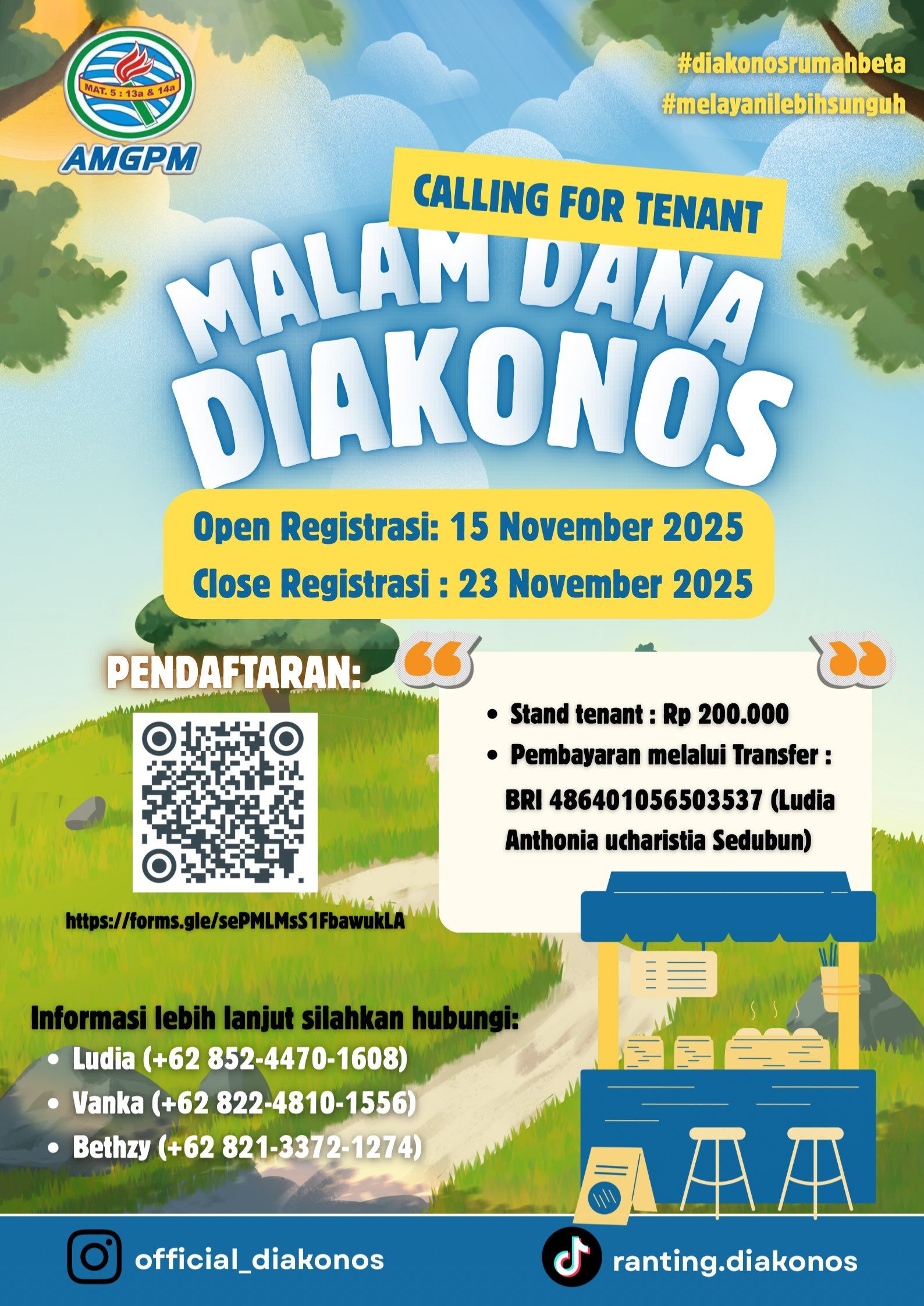 Pendaftaran Tenant Malam Dana Diakonos 2025 Resmi Dibuka