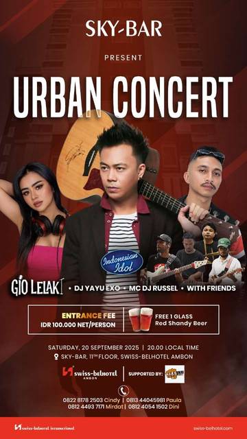 Urban Concert Sky-Bar Swiss-Belhotel Ambon Hadirkan Gio Idol
