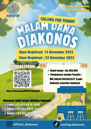 Pendaftaran Tenant Malam Dana Diakonos 2025 Resmi Dibuka