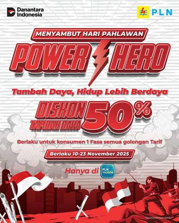 ‎PLN Luncurkan Power Hero Diskon 50% Tambah Daya