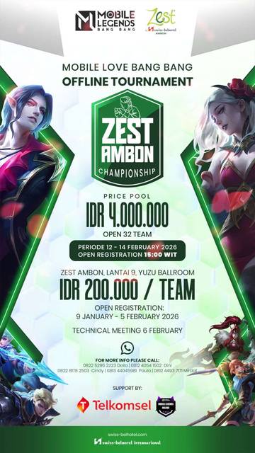 ‎Zest Ambon Gelar Turnamen Mobile Legends Februari Mendatang