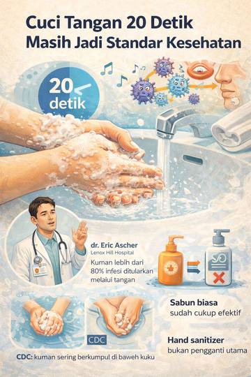 Cuci Tangan 20 Detik Masih Jadi Standar Kesehatan