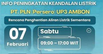 PLN UP3 Ambon Lakukan Pemadaman Listrik Terjadwal
