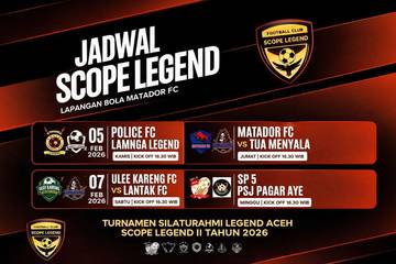 Delapan Tim Ramaikan Turnamen Silaturahmi Legend Aceh