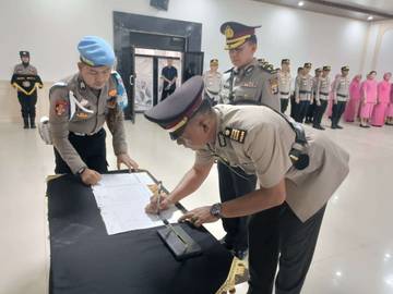 Polres Mesuji Gelar Sertijab Kabag Log