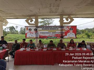Polsek Gedung Aji Kawal Ketat Musrenbang Meraksa Aji