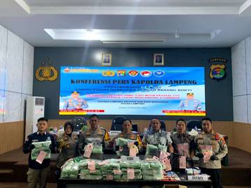 Polda Lampung Sita Sabu 118,6 Kg dan Ekstasi