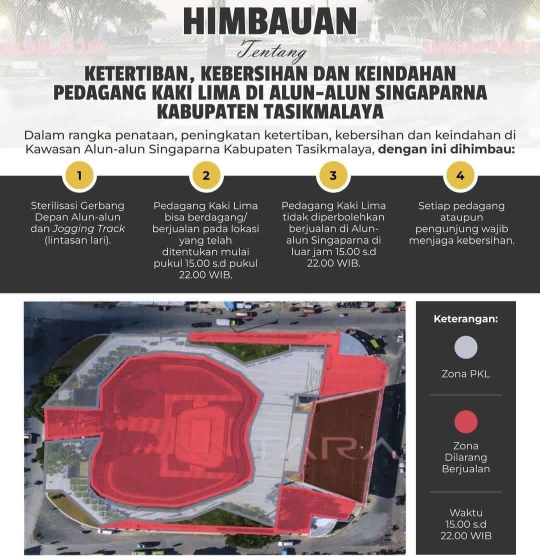 Pemkab Tasikmalaya Menata PKL Taman Alun- Alun Singaparna