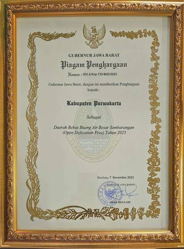 Kabupaten Purwakarta Raih Penghargaan ODF