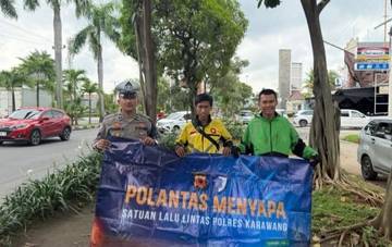 Gencarkan Etika Berkendara, Satlantas Polres Karawang Rangkul Ojol