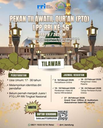 Sambut Ramadan, RRI Kembali Gelar PTQ 2026