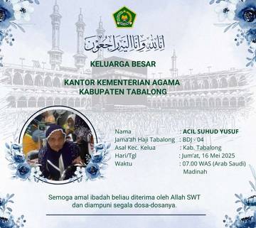Jamaah Haji Kalsel Asal Tabalong Wafat di Madinah