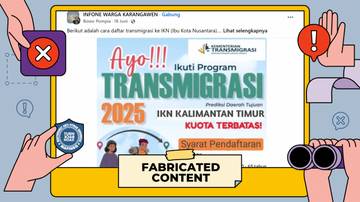 Hoaks, Cara Daftar Transmigrasi ke Ibu Kota Nusantara