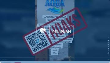 Hoaks, Tautan Lowongan Kerja dari Pabrik Aqua