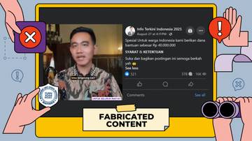 Hoaks, Wapres Gibran Bagi-bagi Bantuan Dana Puluhan Juta