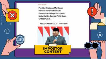Hoaks Bantuan Token Listrik Gratis Mengatasnamakan Presiden Prabowo