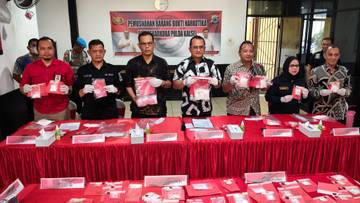 Polda Kalsel Musnahkan 1,4 Kg Sabu dari 57 Tersangka