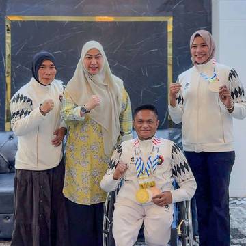 Lisa Sambut Tiga Pahlawan Paralimpik Banjarbaru