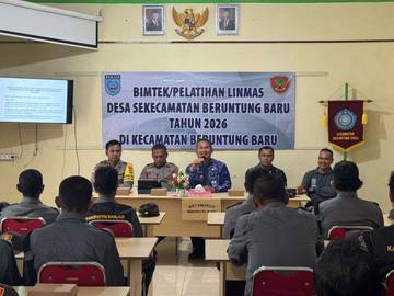 Kecamatan Beruntung Baru Gelar  Pelatihan Linmas se-Kecamatan.