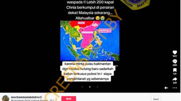 [SALAH] 200 Kapal China Kumpul di Perairan Dekat Malaysia Minta Pulau Kalimantan