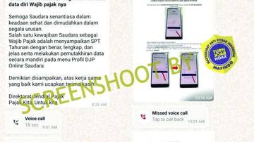 [PENIPUAN] Pesan WhatsApp Berisi Info Verifikasi SPT Tahunan