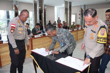 Polres Karimun Lakukan Mou NKK Dan PKT Pengamanan Objek Vital Untuk Tahun 2025