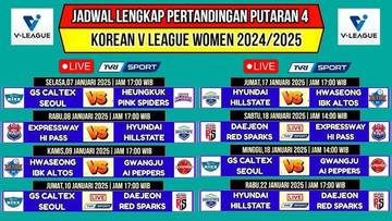 Jadwal Pertandingan Liga Voli Korea 2024 Putaran Ke-4 2025