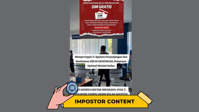 Hoaks: Perpanjang dan Pembuatan SIM Gratis HUT RI