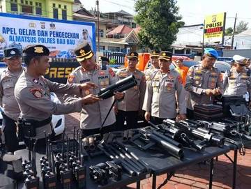 Pastikan Kesiapsiagaan, Kapolres Baubau Lakukan Pengecekan Almatsus 