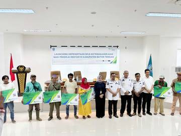 Seribu Pekerja Rentan Buteng Kini Terlindungi BPJS Ketenagakerjaan