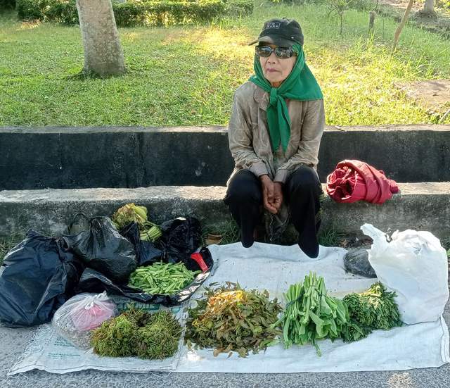Perjuangan Ibu Lansia Berjualan Sayur di Pinggiran Jalan