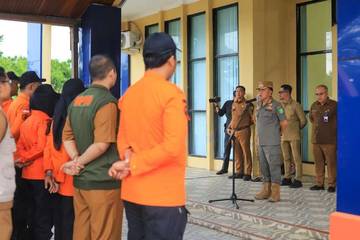 Bupati Asmar Pimpin Apel BPBD Kepulauan Meranti