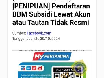 Hati-hati Penipuan Pendaftaran Barcode BBM Bersubsidi