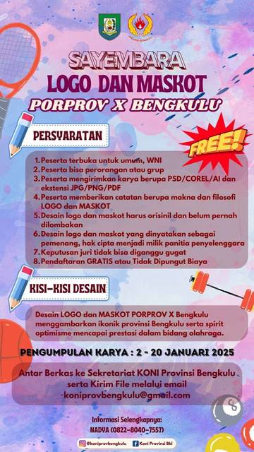 KONI Gelar Sayembara Logo dan Maskot PORPROV X