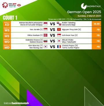 Jadwal Final German Open 2025