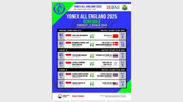 Jadwal All England 2025 Hari Ini