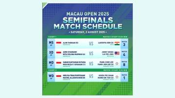 4 Wakil Indonesia Bidik Final Macau Open 2025