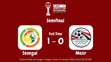 Piala Afrika 2025: Kalahkan Mesir 1-0, Senegal Melaju ke Babak Final