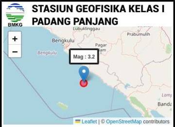 Bengkulu Selatan Diguncang  Gempa  Magnitudo 3.2