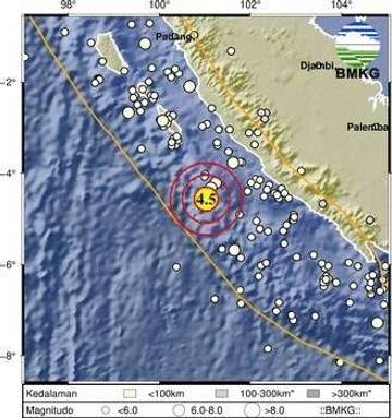 Enggano Diguncang Gempa Dengan Magnitudo 4.5