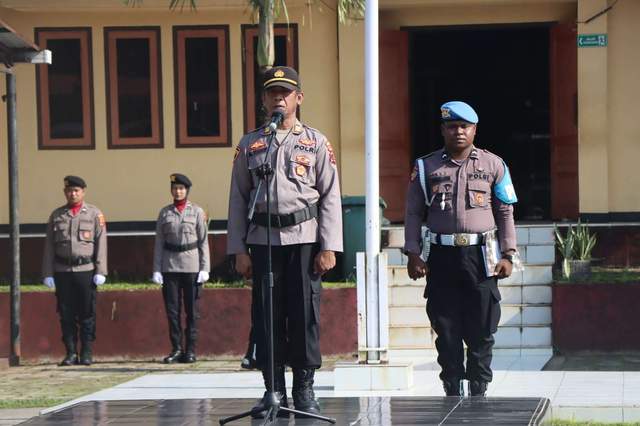 Polres Biak Numfor Gelar Upacara Hari Kesadaran Nasional 